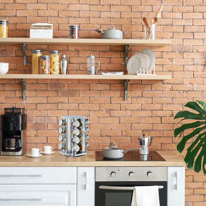 relaxdays 10026459, argenté Carrousel, 16 pots en verre, Présentoir à épices inox, rotatif 4