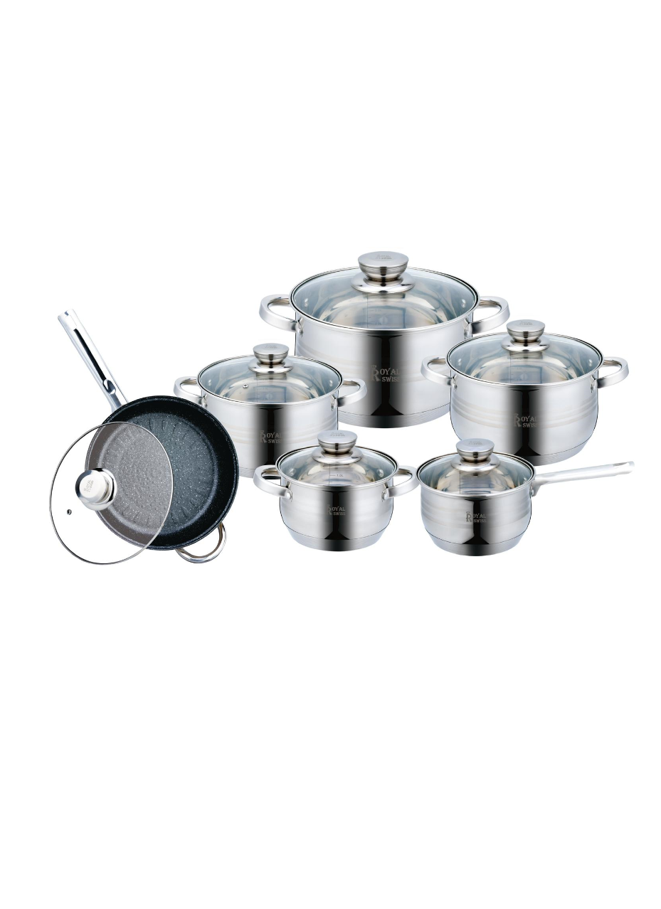 Batterie de cuisine inox 12 pièces - KM FACTORY