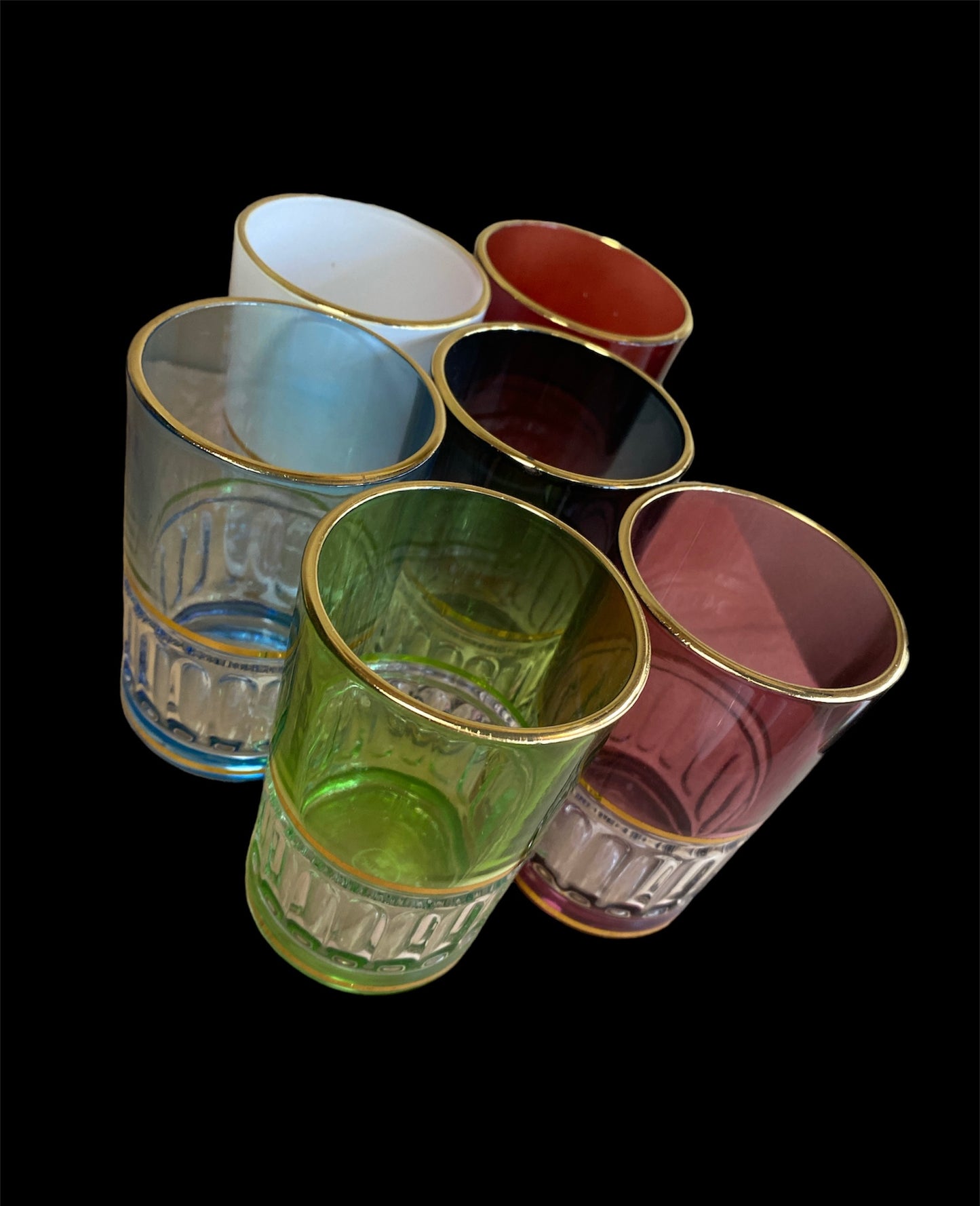 Service verre à thé coloré 6 pièces